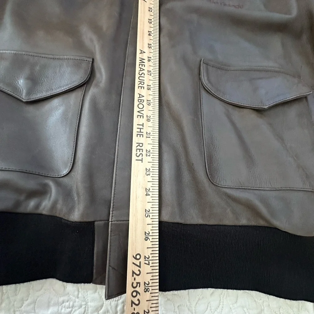 VTG US Wings Type A2 2000 Signature Series Leather Bomber Jacket XXL 52 Inch Men